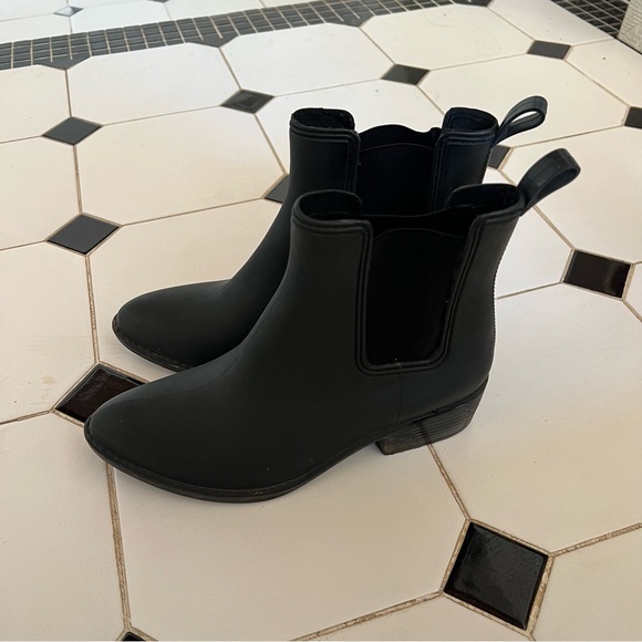 Jeffrey Campbell “Stormy” Ankle Rain Boot Matte Black - Picture 2 of 5